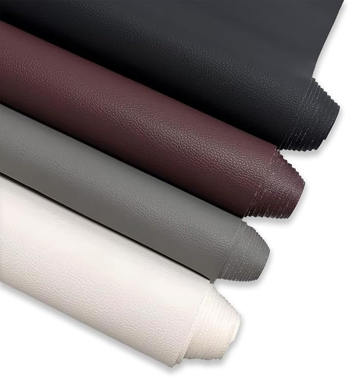 White Faux Leather Fabric 19"x54" - Lychee Grain Flexible Vinyl Leather for Handbag Making, Hair Accessories, Upholstery Repair and Fashion DIY Craft Projects
