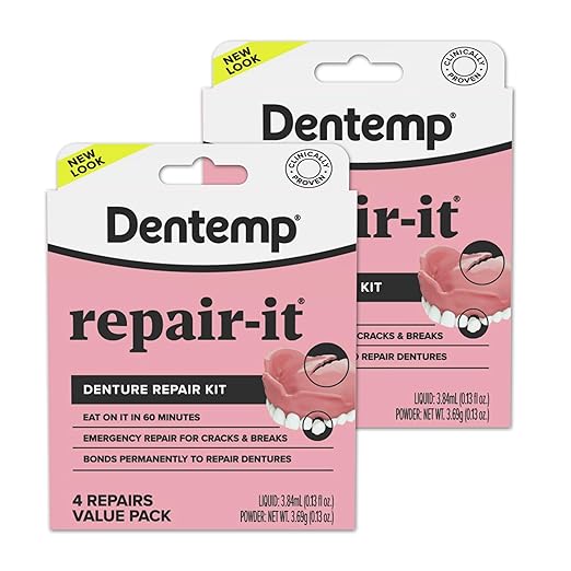 Dentemp Repair Kit - Repair-It Advanced Formula Denture Repair Kit - Repairs Broken Dentures, Mends Cracks and Replace Loose Teeth - 2 Pack (8 Count) - (Packaging May Vary)