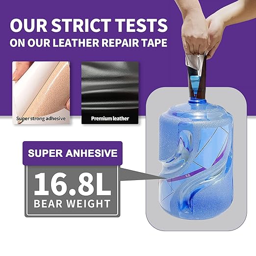 Leather Repair Patch Tape 16×55 inch Furniture Leather Strong Self Adhesive Tape for Sofas Couch Car Seats Cabinets Bags Anti Scratch Patches First Aid Patch Fixing Leather Beige