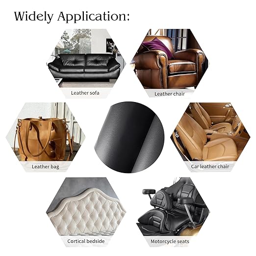BSZHTECH Leather Repair Tape Self-Adhesive Leather Repair Patch for Couch Furniture Sofas Car Seats Advanced PU Vinyl Leather Repair Kit (Black, 35.4X79 inch)