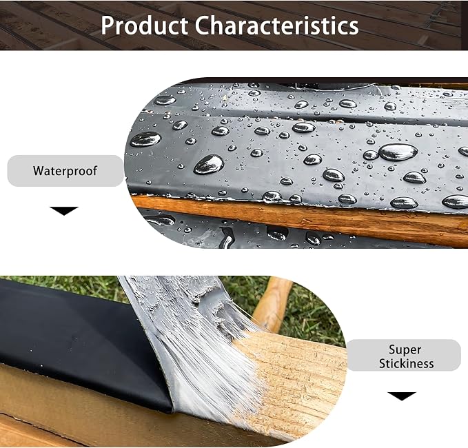 Dongxw Joist Tape for Decking, 4" X 50' Waterproof Butyl Tape Deck Joist Flashing Tape for Joists and Beams (2 Rolls)