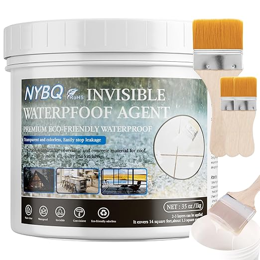 NYBQ Waterproof Sealant Coating 35oz, Transparent Invisible Waterproof Agent, Super Strong Anti-Leakage Polyurethane Coating for Bathroom, Roofs, Kitchen, Patio, Walls, Indoor & Outdoor
