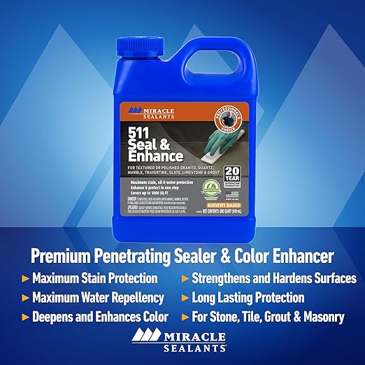 Miracle Sealants 511 Seal & Enhance Premium Enhancing Sealer for Stone & Tile, Gallon