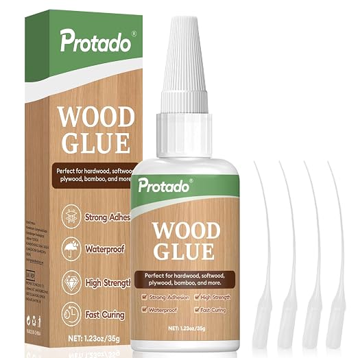 Wood Glue, 35g Heavy Duty Super Strong Clear Glue, Waterproof Heat Resistant Adhesive for Wood Bonding, Repair, Furniture, Plywood, MDF, Carpentry, DIY Kits