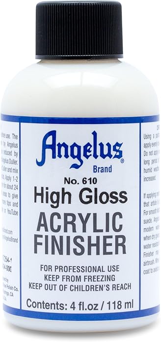 Angelus Brand Acrylic Leather Paint High Gloss Finisher No. 610 - 4oz, Packaging may vary