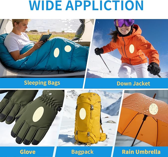Waterproof Nylon Fabric Repair Tape Tent Repair Kit, 4pcs Outdoor Gear Tenacious Fix Tape, Self-Adhesive Fabric Patches for Clothes, Down Puffer Jacket, Tent, Sleeping Bag, Backpack, White