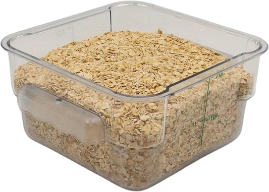 FSE Square Food Container, 2 Quart, Polycarbonate, Reusable, Clear, NSF, (LID SOLD SEPARATELY)