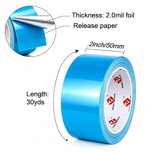 BOMEI PACK Aluminum Foil Tape,Heavy Duty Metal Foil Duct Tape (Blue, 2 Inch)