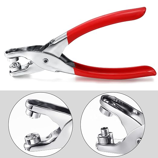 Mudder 301 Pcs Grommet Eyelet Pliers Tool Kit, Fabric Leather Hole Eyelets and Grommets Punch Pliers with 300 Metal Eyelets for Belt Shoes Cloths(1/4 Inch,Silver)
