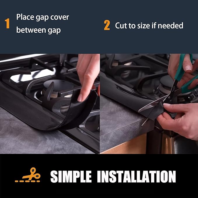 SEVCHY Silicone Stove Gap Covers (2 pack), Oven Gap Filler, Heat Resistant Stove Gap Filler, Seal Gap between Stovetop and Counter, Easy Clean (25 inch, Clear)