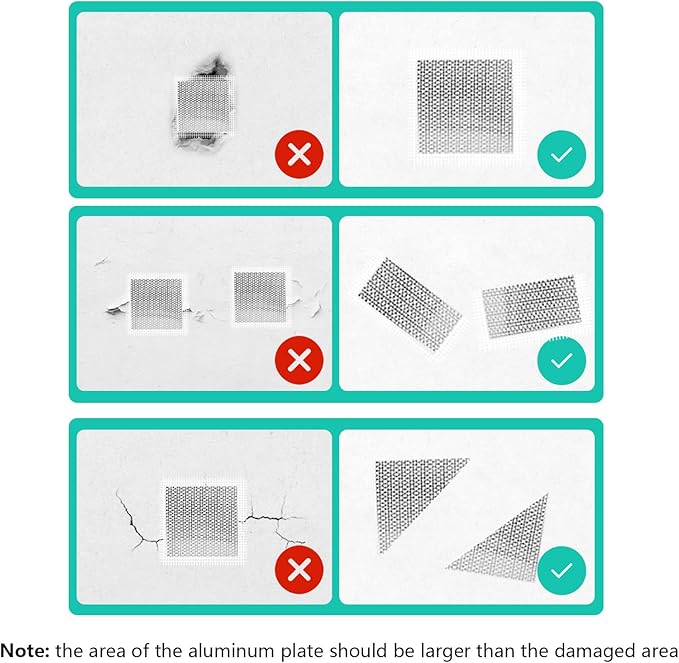 Drywall Repair Kit, 4Inch Drywall Patch Kit Self Adhesive Aluminum Plasterboard Wall Patches Quick Fix Plaster Wall with Scraper for Plaster Roof Drywall Crack Repair (9Pcs Kit)