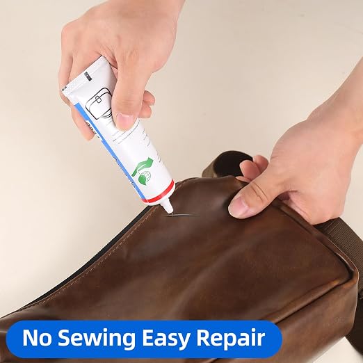 Leather Glue,Permanent，Adhesive Clear,Strong, Waterproof，for Sofas, Car Seats, Purses, Professional Leather Repair and bonding, 2 oz.