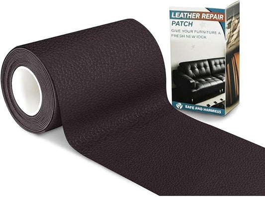 Leather Repair Tape,3.9 x 63 Inches Self Adhesive Repair Patch,Vinyl Leather Repair Kit for Furniture,Couches,Car Seats,Sofas,Office Chairs,Coffee