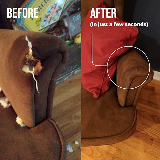 MastaPlasta Instant Upholstery Quality Self-Adhesive Repair Patch. XL Size - Beige Suede - 11in x 8in / 28cmx20m. Easily Fix Couches, Car Seats, Bags & Other Suede, Leather and Velvet Items!