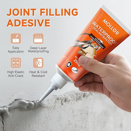 Concrete Crack Filler, Heavy-Duty Cement Crack Filler, Self Leveling Concrete Sealer for Driveway, Walkway, Patio, Waterproof Outdoor Caulking Glue, Gray, 8.8 Floz