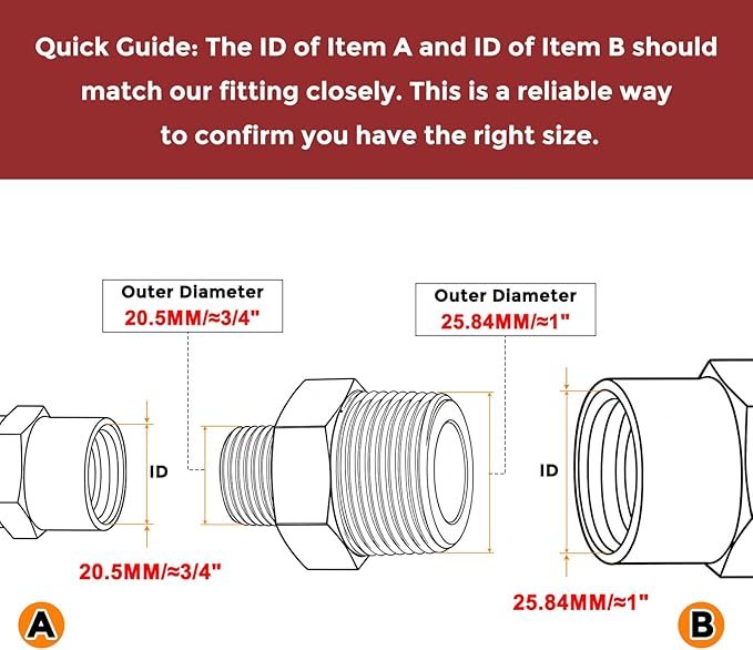 Pack of 4, 3/4" MNPT to 1/2" MNPT Solid Brass Hex Nipple Hose Connectors W/Sealing Tape, Male Pipe Adapter for Pipe Leak Repair, Bathroom Remodeling, Tool Extensions, Compression
