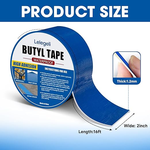 Blue Duct Tape Heavy Duty Waterproof for Sloar Pool Cover Repair, Strong Adhesive, UV Resistant, All Weather Sealant Tape for Indoor Outdoor Repairs, Pool Liner Patch Tape 2 Inch x 16ft