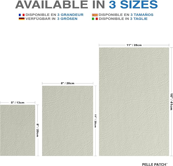 Leather Car Seat Repair Kit - 25 Colors Available - Original 11x16 - Off-White