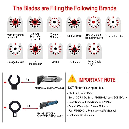 6Pcs Universal Carbide Oscillating Tool Blades, Triangular and Finger Carbide Grit Rasp Blades for Sanding Grinding Rasping Tile Grout Mortar Concrete Masonry