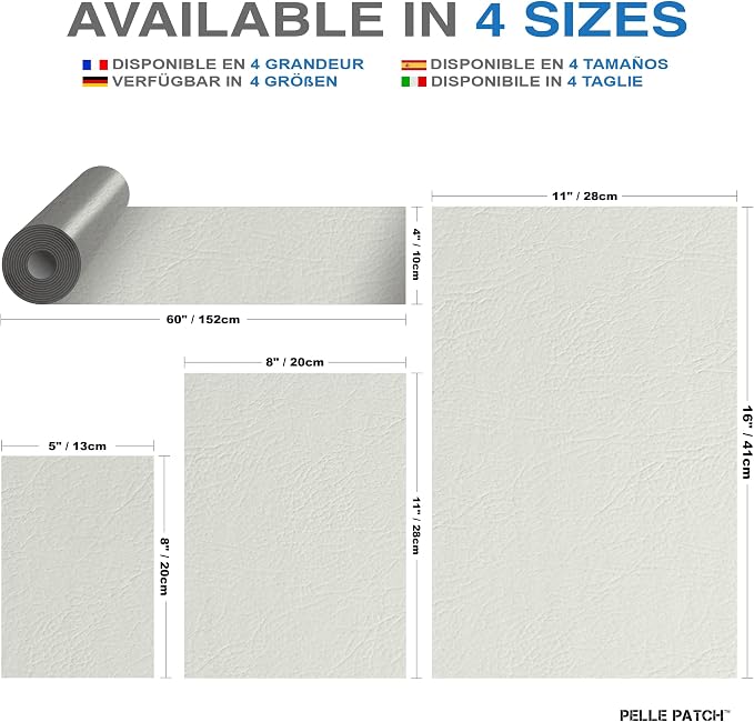 White Leather Repair Kit - 25 Colors Available - Original 5x8 - White