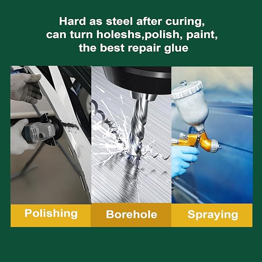 Super Glue for Metal, Welding high Strength Oily Glue - Exhaust Pipe, car, Yacht Repair kit，Two Part Metal Adhesive, Heavy Duty Waterproof epoxy Glue for Metals, Plastic, Ceramics, Fiberglass, PVC