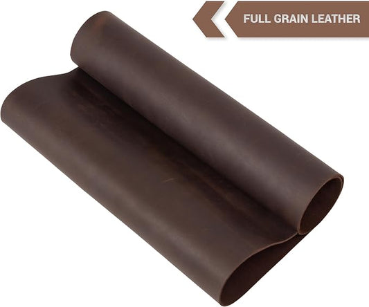 Shkira 12''X24'' Genuine Dark Chocolate Leather Sheets for Crafts - Square - 2.0MM Thick Genuine - Thick Cowhide Pieces Square - Leather Sheet for Arts