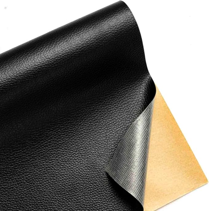 Waterproof Leather Repair Patch,11.8 × 59 inch Black Self Adhesive Leather Repair Tape,DIY Large Vinyl PU Patches for Furniture,Couch,Sofa,Car Seats,Office