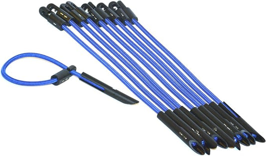 Bungee Cord with Toggle tie - Flex for Tarpaulins Canopies, Flex tie Down, Heavy Duty Elastic, Chock Absorber for tarps, 12 inch, 10-Pack (6620)