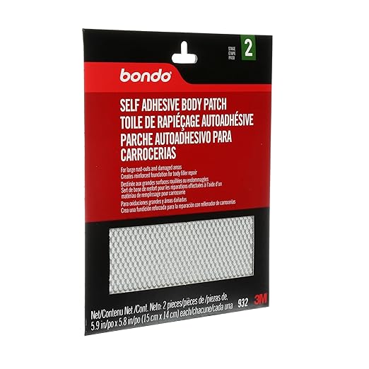 Bondo Self-Adhesive Body Patch, for Large Rust-Outs and Damaged Areas, 5.9 in x 5.8 in, 2 Patches Per Pack, 2-Pack (4 Patches Total)