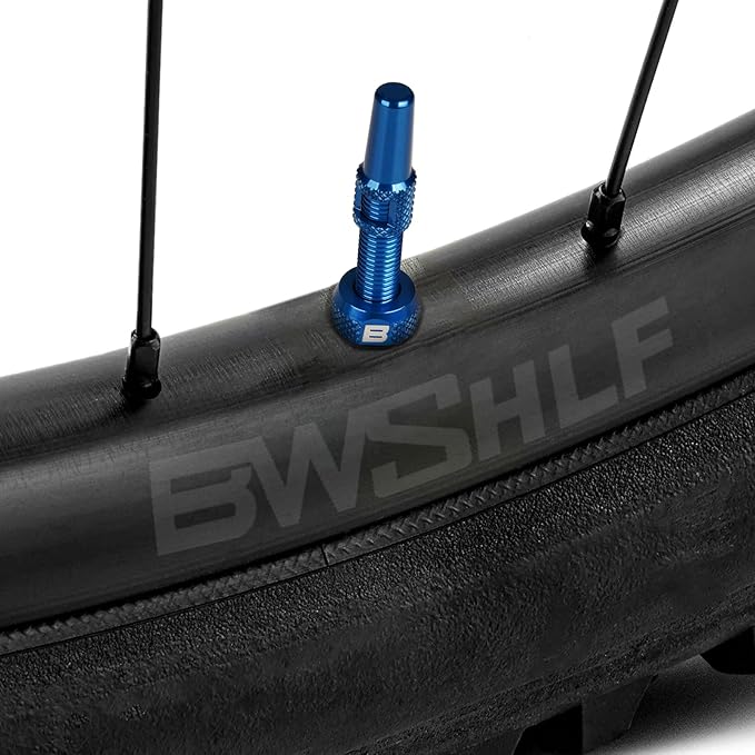 BWSHLF Tubeless Presta Valve Stem 40/44/55/60/65/80/100 mm, Super Light Alloy Presta Valve Stem Kit with Valve Core Remover Tool and Valve Stem Caps - Multiple Color and Size Options(Pair)