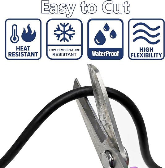 100FT Backer Rod 1/4 inch, Black Rubber Caulk Saver, Concrete Expansion Joint Filler, Weather Strip Seal for Gaps and Joints