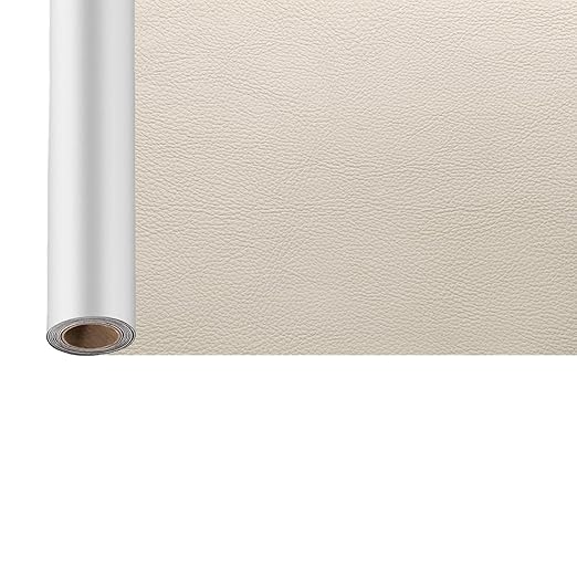 Leather Repair Patch, ILFYCOTO 17X60 Inch Self Adhesive Vinyl Repair Patch Kit, Leather Patches for Furniture, Couches, Car Seats, Cabinets, Wall, Handbags - Ivory
