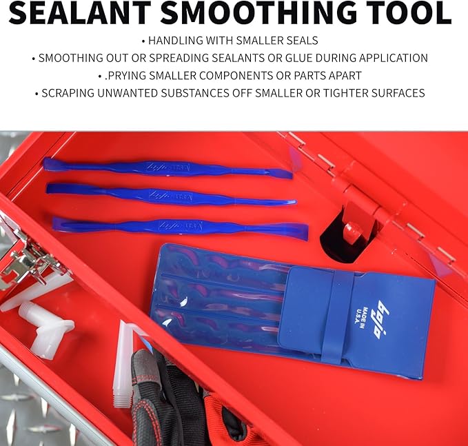 Bojo Tools - 3-Piece Plastic Sealant Smoothing Tool Kit in Pouch - Medium Duty