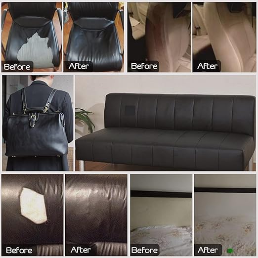 Leather Repair Patch 36X79 inch Large Self-Adhesive Leather Repair Tape, Reupholster Leather Patches for Furniture Couch Chairs Car Seat (Grey, 36x79 inch)