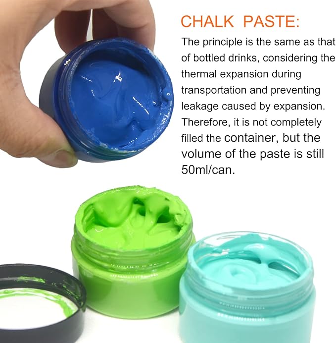 15 Jars Chalk Paste Paint Set, Fabric Silk Screen Printing Ink Adhesive Stencil Paint, DIY Home Decor Mesh Transfers Paste Painting on Wood, Chalkboard, Furniture, Crafts Art Paste Supplies
