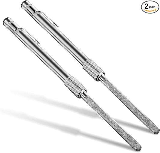 Honoson Diamond Glass File Crystal Repair File Metal Grit Tool Cemented Carbide Metal Grit Tools Crystal Glass Diamond Repair(2 Pieces)