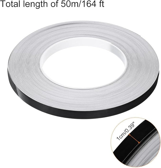 HARFINGTON 2Pcs Floor Tiles Black Foil Lines Metallic Mirror Tape 0.39" x164 Ft Self Adhesive Decor Floor Wall Seam Sticker Waterproof Gap Sealing Tape for Kitchen Bathroom Cabinet