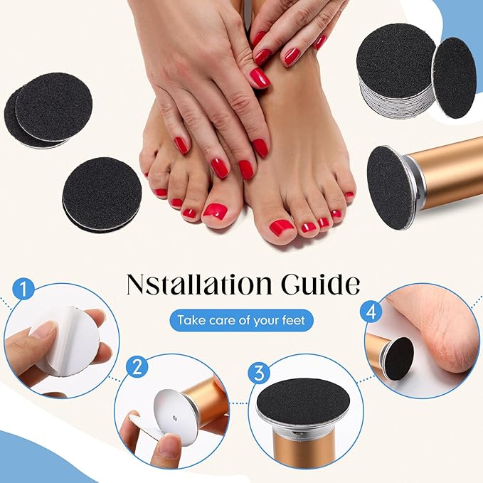 Gisafai 250 Pcs 180 Grit Sanding Replacement Pad Bulk Sandpaper Disk for Electric Foot File Callus Remover Tool Black Foot File Disc for Men Women Heels Dead Cracked Skin Dry Dead Skin Removal