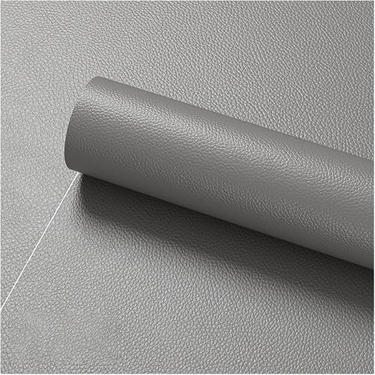 Faux Leather Repair Patch 19.7 × 39.4In,Gray Self - Adhesive Leather Repair, 2.5MM Thick Upholstery Leather for Upholstery Crafts, DIY Sewing, Sofas, Furniture, Car Seats, Chairs(1Pcs)