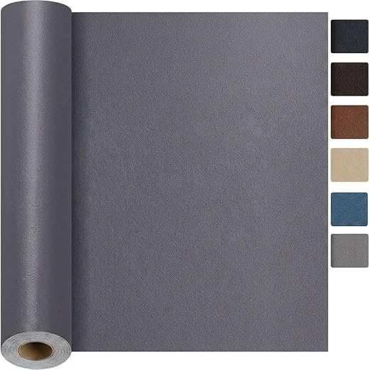 Qextce Leather Repair Patch Tape, Gray, 8x100 Inch | Self-Adhesive, Waterproof, Wear Heat Resistant, Vinyl Leather Repair Kit, For Furniture, Car Seat, Sofa, Couch, Luggage