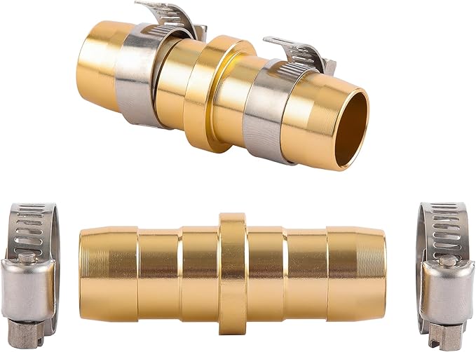 4 Pack Garden Hose Connector Repair Mender Kit with Stainless Clamp,Fits 3/4"-5/8" Water Hose Repair Fitting