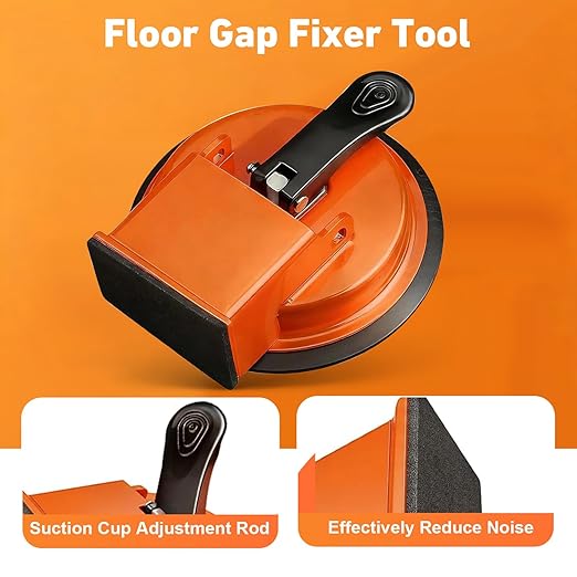 Floor Gap Fixer Tool, Heavy Duty Floor Gap Fixer Tool, Enhanced Vacuum Suction Cup, Professional Grade Gap Closer for Laminate, Wood, Vinyl & Tile Flooring (Orange)