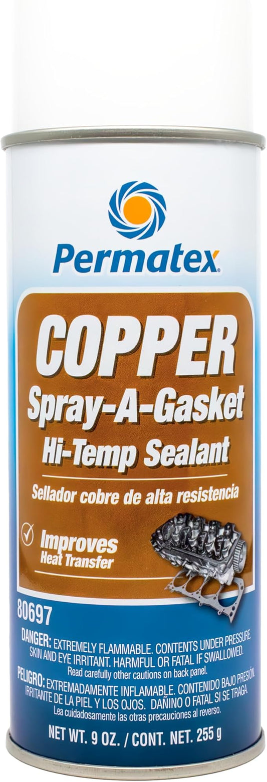 Permatex 80697 Copper Spray-A-Gasket Hi-Temp Adhesive Sealant, 9 oz. net Aerosol Can