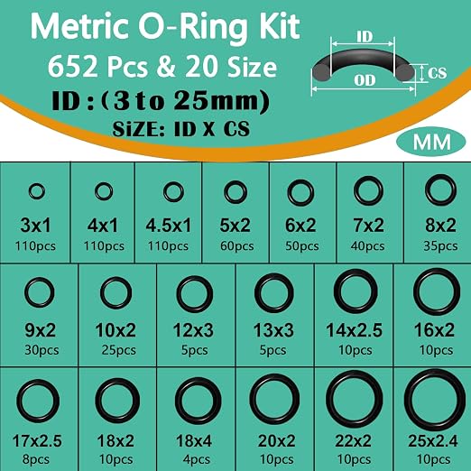 XBVV 32 Size 705 Pcs Plumbing Washers and O-Ring Kit 2-in-1 Rubber Gasket Assortment Kit for Faucet Spigot Garden Hose Pressure Washer Plumbing Repair