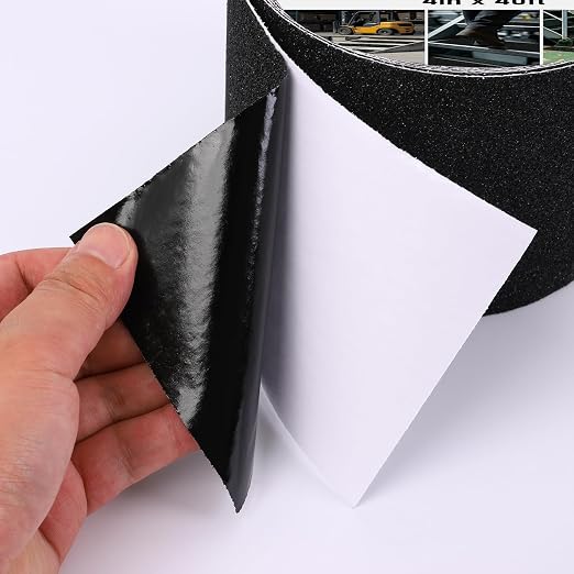 Extra Wide 24in x 20ft Black Anti Slip Tape, 80 Grit Waterproof Non Skid Grip Tape Roll for Ramps, Decks, Boat Decks, Warehouse Floors, Garages, Indoor & Outdoor Use
