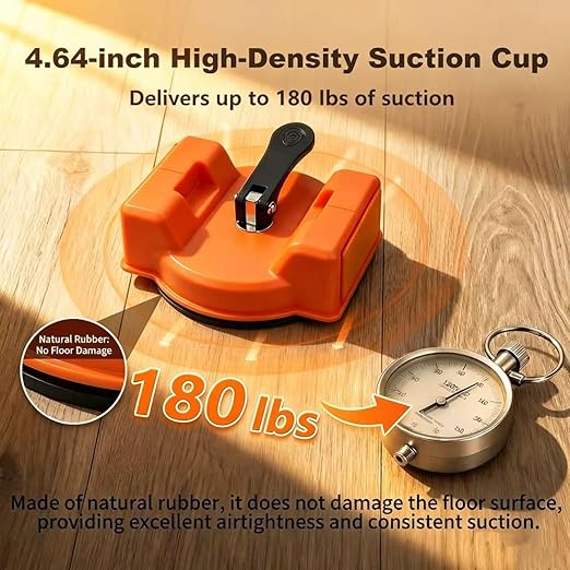 Floor Gap Fixer Tool - 4.64" Suction Cup, Dual-Sided Striking Surface, 5 Reusable Pads for Laminate, Hardwood & Vinyl Floor Gap Repair