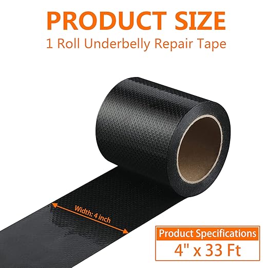 RV Underbelly Tape 4" x 33Ft, Permanent Waterproof Adhesive Repair Tape for Mobile Home Camper Travel Trailer, Wear-Resistant Fabric for Tears Holes Cuts – Strong Sealing for Motorhome & RV