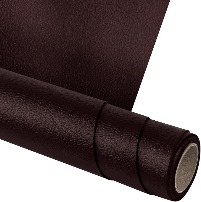 19.7 x 54 Inches Leather Repair Patch, Coffee Self Adhesive Leather Repair Tape Kit for Damaged Leather Furniture, Sofa Seating,Car Seats, Leather Goods