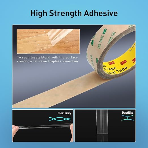 Double Sided Tape 9495LE 3/4" x 18Ft Made of 3M Pack of 3 Heavy Duty Clear Adhesive Tape for Electronics Bonding Attachment Laptop Phone Repairs Arts Crafts Leather Work Card Making