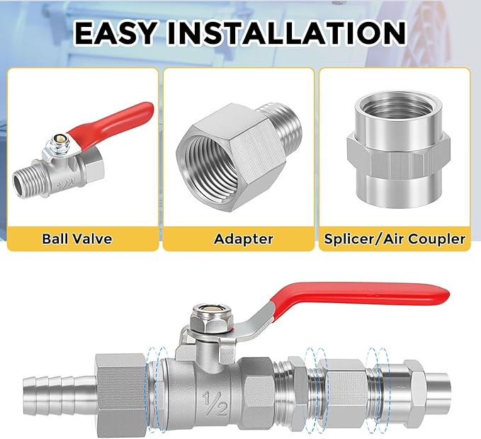 Pack of 1, 1/2" Male NPT to 3/8" FeMale NPT Solid 304 Stainless Steel Hex Bushing, Hose Fittings Adapter Reducer for Pipe Leak Repair, Bathroom Remodeling, Tool Extensions
